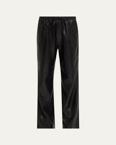 Nanushka Calie Alt-leather Drawstring Pants In Black