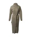 Nanushka Canaan Belted Dress In Beige Merino Wool In Beige