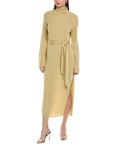 Nanushka Canaan Lurex Knit Tunic Dress In Yellow