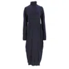 Nanushka Canaan Ribbed-knit Midi Dress In Navy Wool In Blue