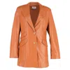 Nanushka Cancun Blazer With Pockets In Brown Leather In Brown