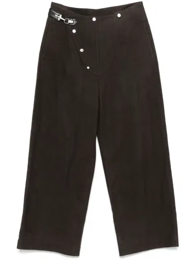 Nanushka Canvas Trousers In 褐色