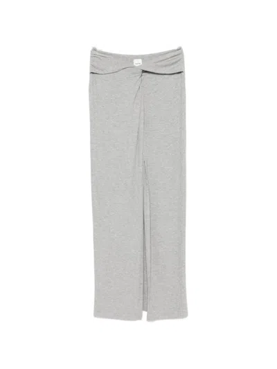 Nanushka Carlene Twisted-front Maxi Skirt In Gray