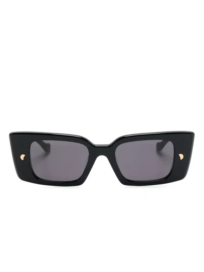 Nanushka Carmel Rectangle-frame Sunglasses In Black