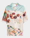 Nanushka Caspian Button-front Silk Twill Shirt In Multi