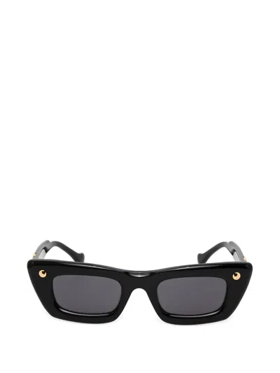 Nanushka Cat-eye Logo Sunglasses In Black