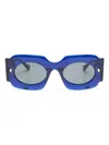 Nanushka Cathi Bio-plastic Square-frame Sunglasses In 蓝色
