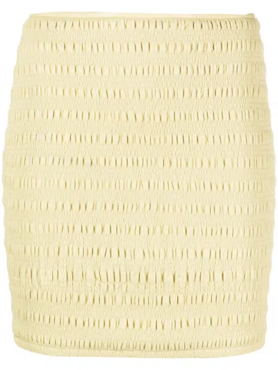 Nanushka Ceara Faux-leather Mini Skirt In Yellow