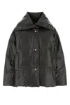 Nanushka Charcoal Synthetic Leather Down Jacket