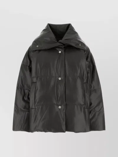 NANUSHKA CHARCOAL SYNTHETIC LEATHER DOWN JACKET