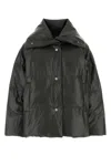Nanushka Charcoal Synthetic Leather Down Jacket