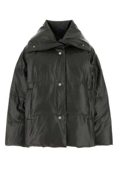 NANUSHKA NANUSHKA CHARCOAL SYNTHETIC LEATHER DOWN JACKET