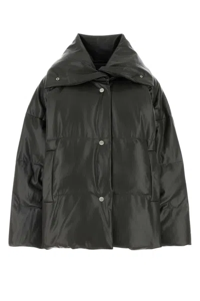 NANUSHKA CHARCOAL SYNTHETIC LEATHER DOWN JACKET