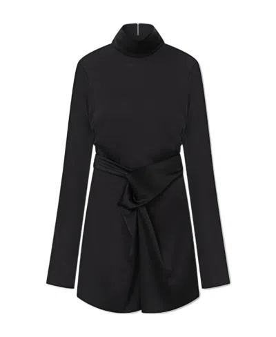 Nanushka Charon Twisted Satin Dress In Black
