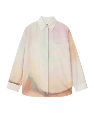 Nanushka Chaska Tie-dye Button-front Shirt In Pink