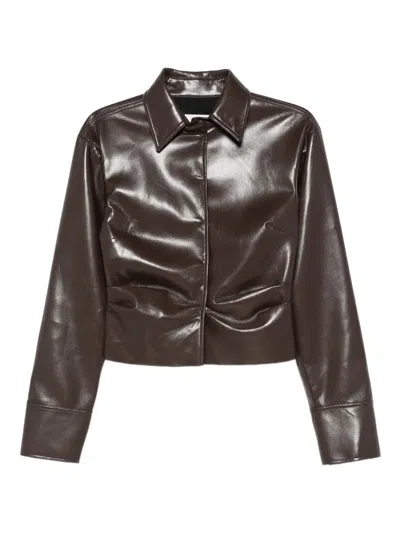 Nanushka Tailliertes Hemd Mit Gespreiztem Saum In Brown