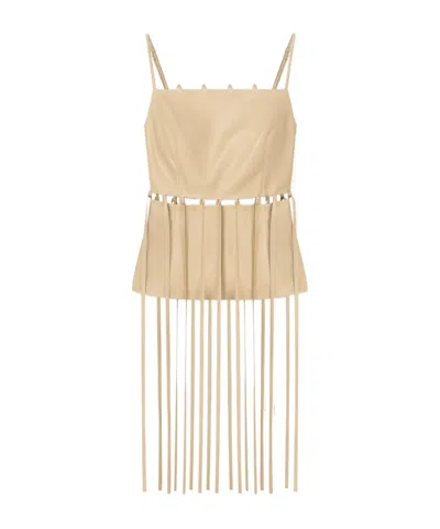 Nanushka Citta Faux-leather Top In Nude