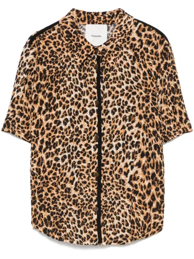 Nanushka Clare Blouse In Brown