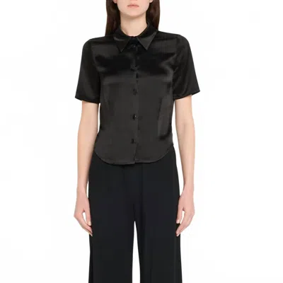 NANUSHKA CLARE BUTTON FRONT BLOUSE IN BLACK