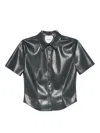 Nanushka Clare Button-up Short-sleeve Shirt In Black