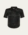 Nanushka Clare Button Front Blouse In Black In Black