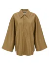 Nanushka 'blouse Pointed Collar Long Sleeves Loose Fit' In Brown