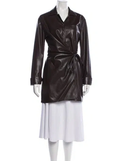 Pre-owned Nanushka Coat In Brown