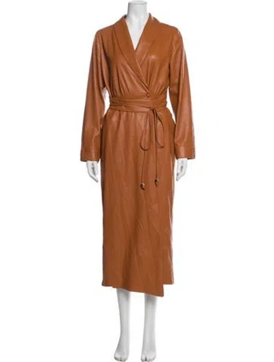 Pre-owned Nanushka Coat In Brown