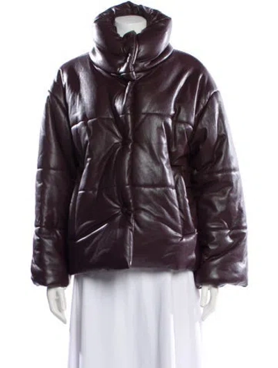 Pre-owned Nanushka Coat In Burgundy