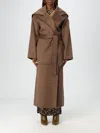 Nanushka Ruta Oversized Trench Coat With Shawl In Clay Brown In Braun
