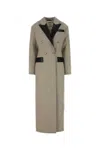 Nanushka Twill Ferris Coat Lapels Double-breasted Design Pockets Length In Grey