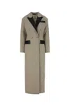 Nanushka Twill Ferris Coat Lapels Double-breasted Design Pockets Length In Grey