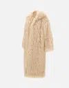 Nanushka Kilah Long Faux Fur Coat In White
