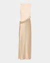 Nanushka Cobee Combo Slip Dress In Dune Creme