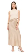 Nanushka Cobee Combo Slip Dress In Dune/crème