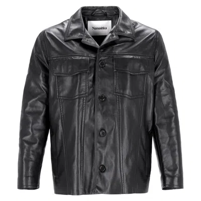 Nanushka Cody Jacket In Black Regenerated Leather