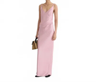 Nanushka Coeus Satin Slip Maxi Dress In Pink In Animal Print