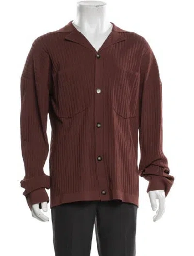 Pre-owned Nanushka Collar Long Sleeve Cardigan In Brown