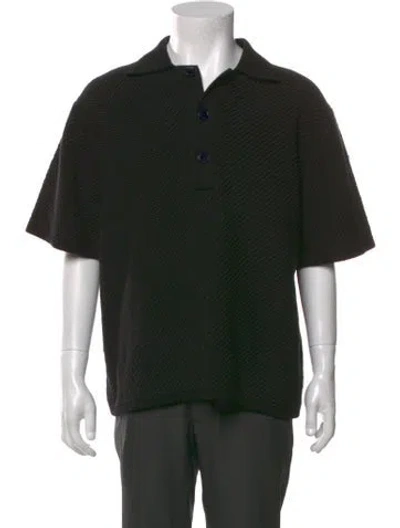 Pre-owned Nanushka Collar Short Sleeve Polo Shirt In Black