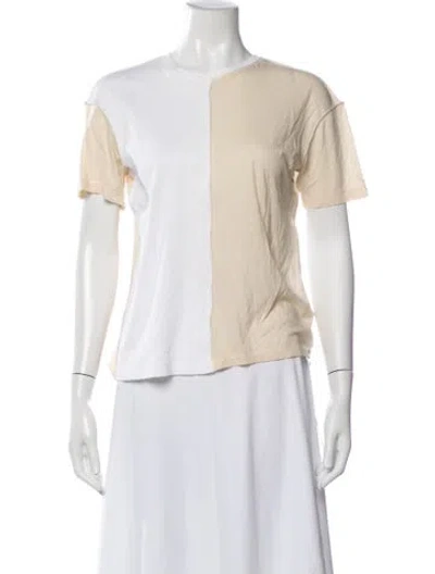 Pre-owned Nanushka Colorblock Pattern Crew Neck T-shirt In Neutrals