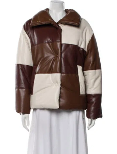 Pre-owned Nanushka Colorblock Pattern Jacket In Brown