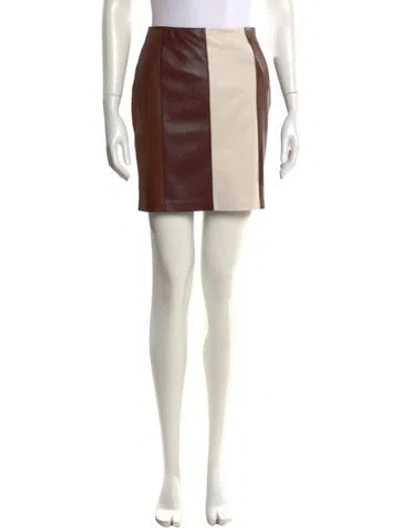 Pre-owned Nanushka Colorblock Pattern Mini Skirt W/ Tags In Burgundy
