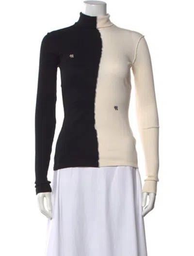 Pre-owned Nanushka Colorblock Pattern Turtleneck Sweater In Black/neutrals