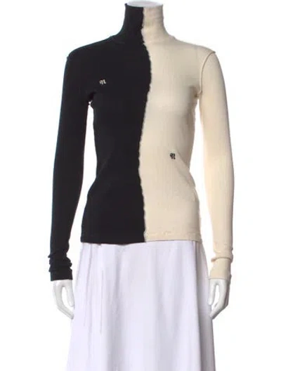 Pre-owned Nanushka Colorblock Pattern Turtleneck Top In Black/neutrals