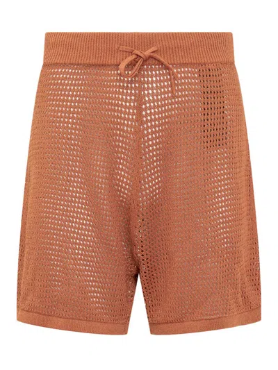 Nanushka Fico Knitted Shorts In Brown