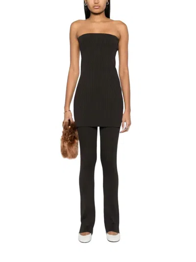 Nanushka Cornelie Knit Pant In Dark Brown