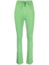 Nanushka Cornelie Ribbed-knit Flared Trousers In Green