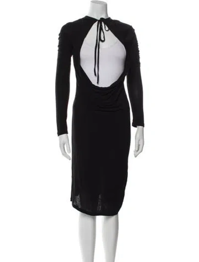 Pre-owned Nanushka Cowl Neck Knee-length Dress In Black