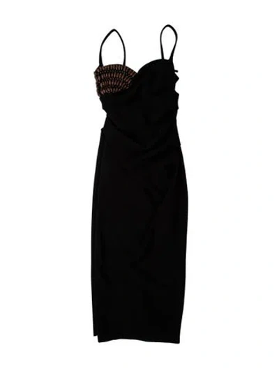 Pre-owned Nanushka Cowl Neck Midi Length Dress W/ Tags In Black
