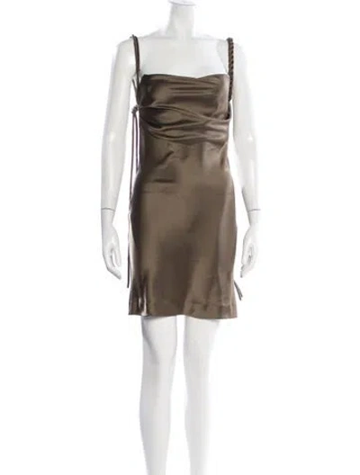 Pre-owned Nanushka Cowl Neck Mini Dress In Green